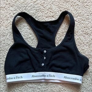 Abercrombie & Fitch Black Racerback Sports Bra